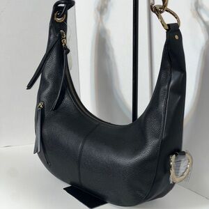 Dolce Vita Melanie Sing Bag Black Pebbled Leather Hobo NWT